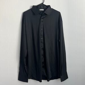 Collars & Co Dress Collar Long Sleeve Shirt Mens XL Black